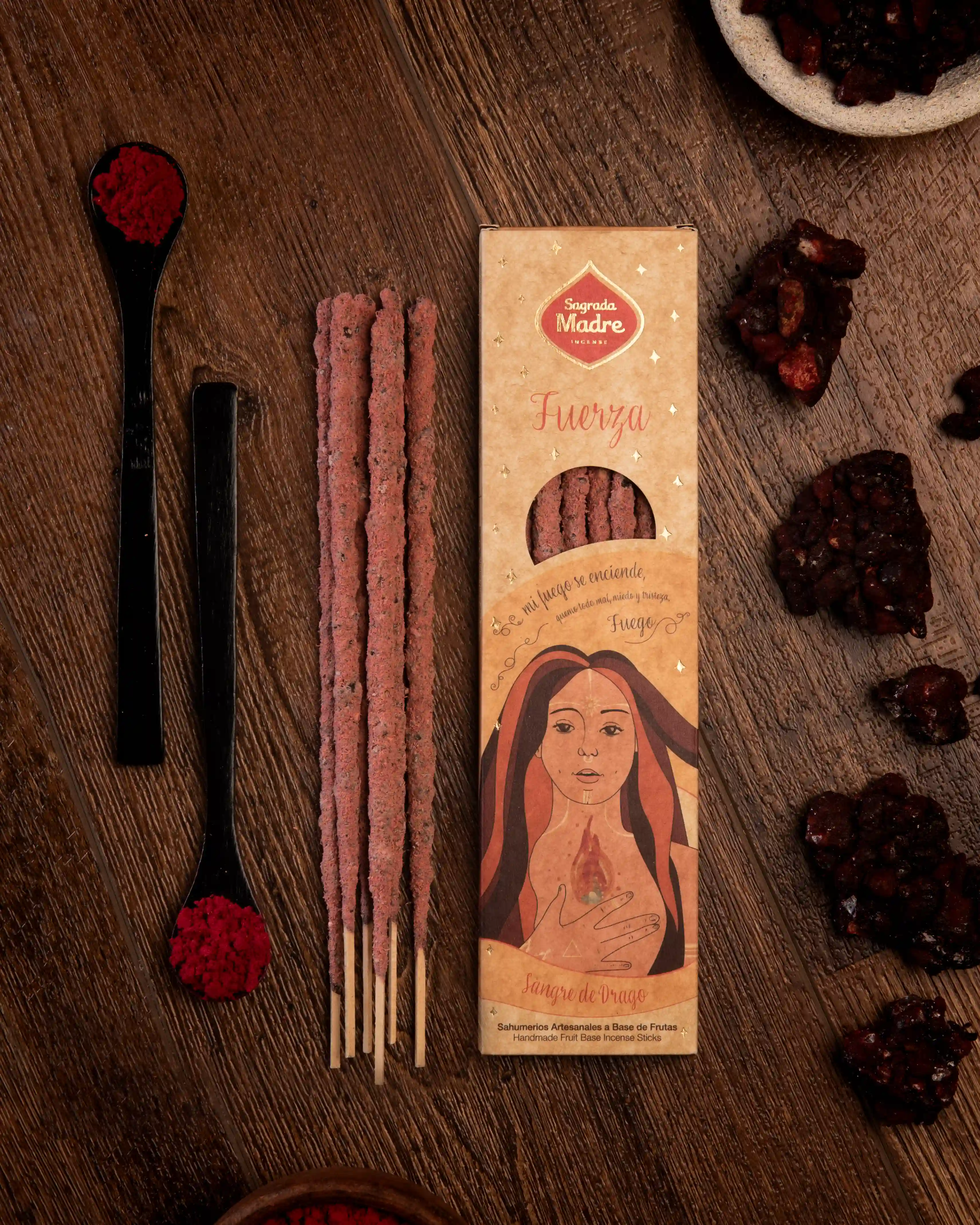 Bețișoare Parfumate Luxury Sagrada Madre Colecția 5 Elementos – Fuego (Dragon’s Blood) – Fuerza (Force) [3]