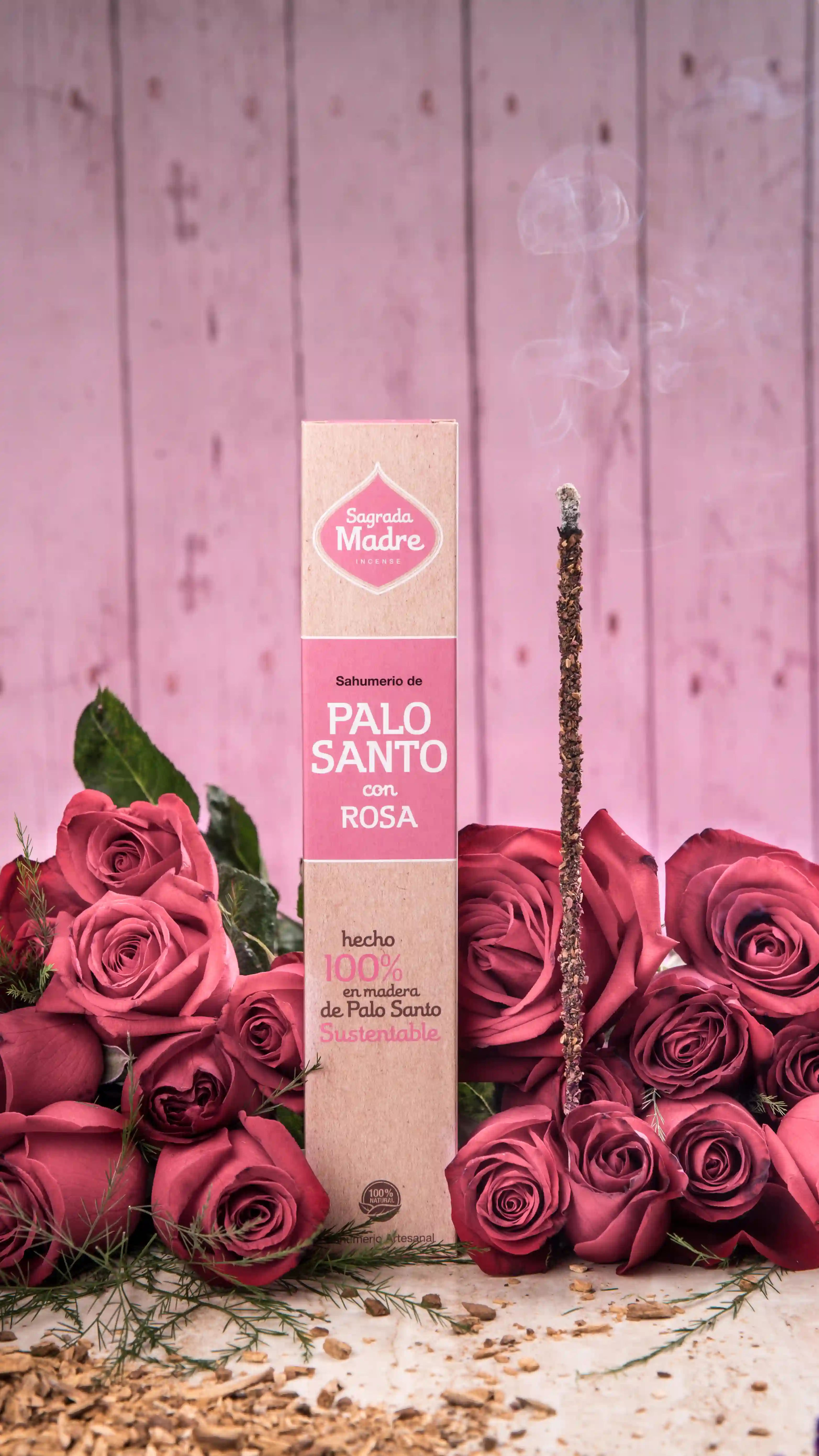 Bețișoare Parfumate Luxury Sagrada Madre Colecția Palo Santo - Trandafir [1]