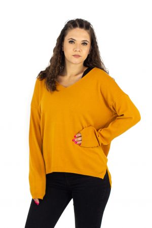 FEMEI - Bluza asimetrica decolteu in V - Khaki 22N77S