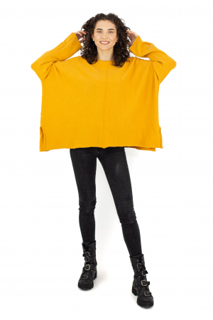Bluza asimetrica oversized - Teal 22N77S [1]