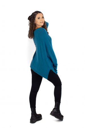 Bluza asimetrica oversized - Teal 22N77S [3]
