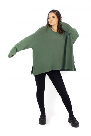 PROMOȚII - Bluza asimetrica oversized - Teal 22N77S