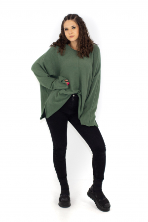 Bluza asimetrica oversized - Teal 22N77S [3]