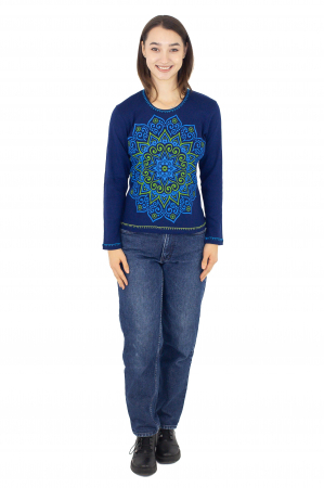 Bluza cambrata cu imprime floral - Rosu [1]