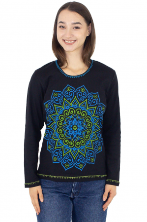 Bluza cambrata cu imprime floral - Rosu [0]