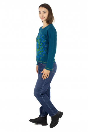 Bluza cambrata cu imprime floral - Rosu [2]