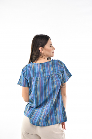 Bluza cu dungi si maneca scurta - Rosu [2]