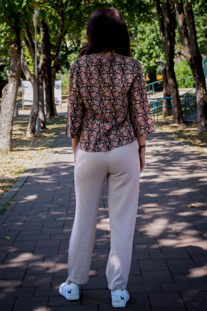 Bluza cu maneca 3/4 si print all over efectuat manual - Model 6 [4]
