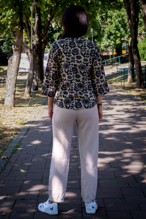 Bluza cu maneca 3/4 si print all over efectuat manual - Model 7 [4]