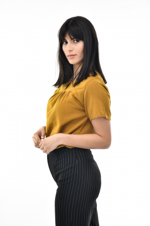 Bluza cu maneca scurta si un nasture - Negru [8]