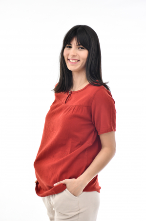 Bluza cu maneca scurta si un nasture - Negru [1]