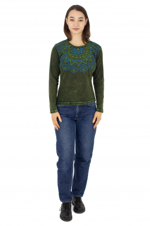 Bluza dama din bumbac cambrata - Mustar [1]