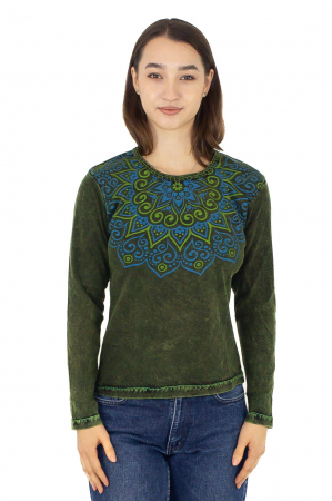 Bluza dama din bumbac cambrata - Mustar [0]