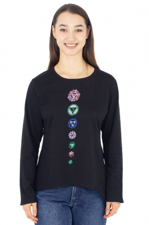 Îmbrăcăminte - Bluza din 100% bumbac cu imprimeu floral - Teal