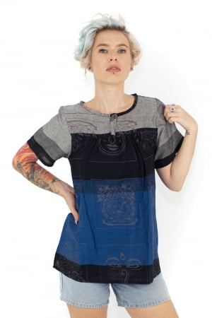 Topuri - Bluza din bumbac cu maneca scurta - Verde