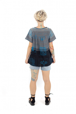 Bluza din bumbac cu maneca scurta - Verde [4]