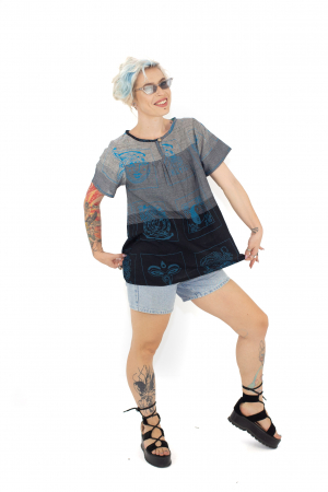Bluza din bumbac cu maneca scurta - Verde [3]
