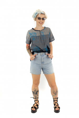 Bluza din bumbac cu maneca scurta - Verde [2]