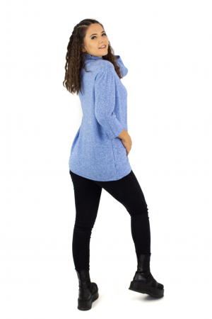 Bluza tip helanca cu maneca trei sfert - Albastru Deschis 22N74S [3]