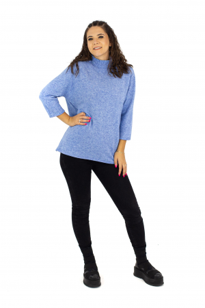 Bluza tip helanca cu maneca trei sfert - Albastru Deschis 22N74S [1]