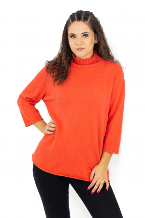 PROMOȚII - Bluza tip helanca cu maneca trei sfert - Albastru Deschis 22N74S