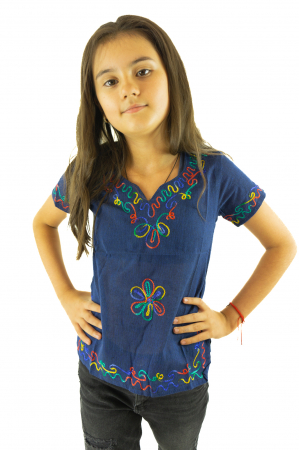 COPII - Bluzita cu broderie pentru copii - Bleumarin