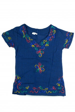 Bluzita cu broderie pentru copii - Bleumarin [4]