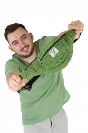 Borseta din canepa intr-o culoare - Verde [0]