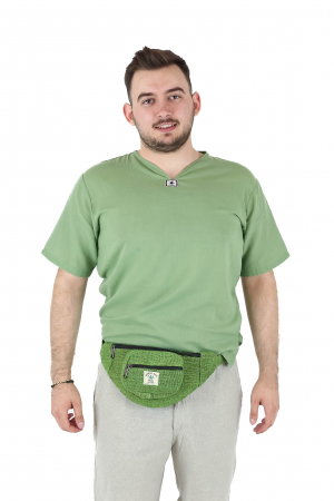 Borseta din canepa intr-o culoare - Verde [2]