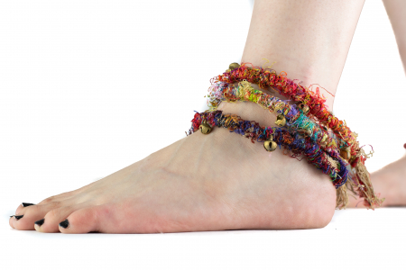 Bratara de picior multicolora cu clopotei - Hemp Anklet [4]