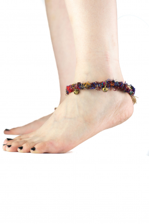 Bratara de picior multicolora cu clopotei - Hemp Anklet [0]