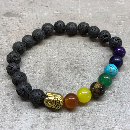 Brățară Lava Stone - 7 Chakre și Talisman Buddha [1]