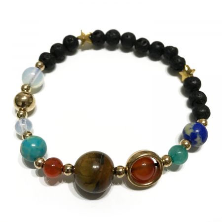 Bijuterii - Brățară Lava Stone - Pietre Semiprețioase Gold Solar System