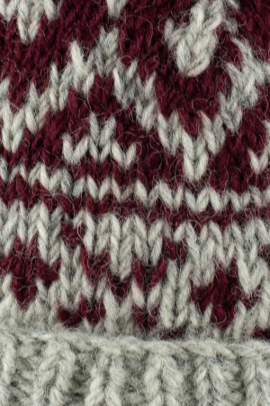 Caciula din lana - Grey and Burgundy [4]