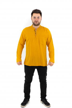 Camasa cu maneca lunga cu patru nasturi si buzunar - Verde [1]