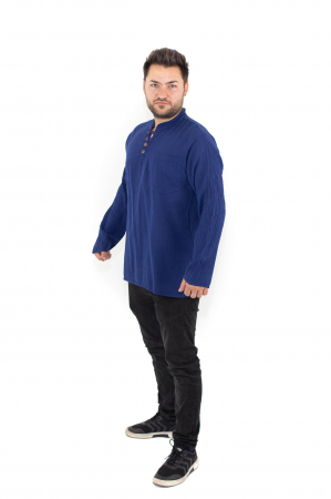 Camasa cu maneca lunga cu patru nasturi si buzunar - Verde [2]