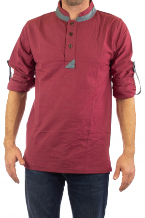 Camasa cu maneca lunga - Grey Collar - Visiniu [9]