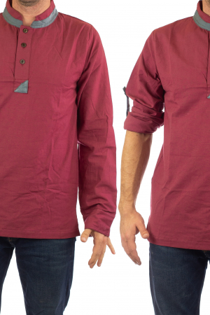 Camasa cu maneca lunga - Grey Collar - Visiniu [1]