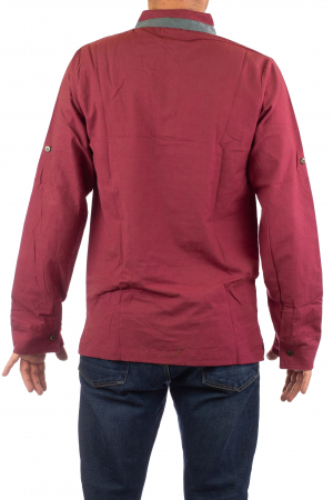 Camasa cu maneca lunga - Grey Collar - Visiniu [7]