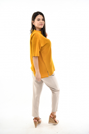Camasa cu maneca scurta soft cotton - Albastru Prafuit [5]