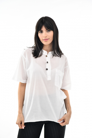 Camasa cu maneca scurta soft cotton - Albastru Prafuit [1]