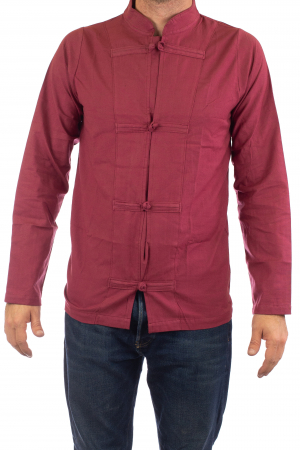 Camasa cu nod chinezesc - Chinese knot shirt - Visiniu [1]
