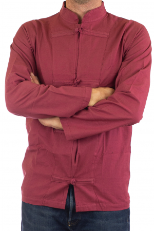 Camasa cu nod chinezesc - Chinese knot shirt - Visiniu [2]