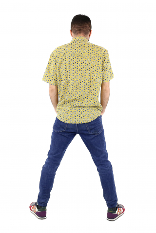 Cămașă din bumbac cu mânecă scurtă - Galben [7]