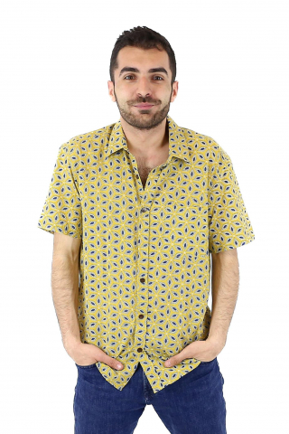 ÎMBRĂCĂMINTE - Cămașă din bumbac cu mânecă scurtă - Galben