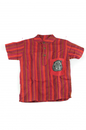 Camasa din bumbac de copii, Hipopotam marimea S - Maneca scurta unicata M33 [0]