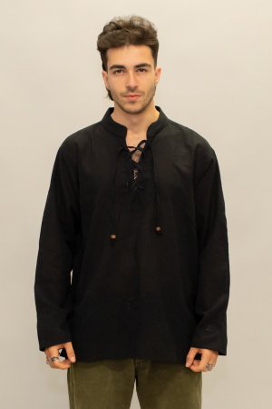 Cămăși - Cămașă din bumbac Relaxed Fit - Negru