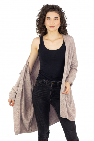 PROMOȚII - Cardigan basic intr-o culoare - Bej 21N41BX
