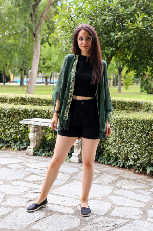 Cardigan din tricot tip plasa - Khaki [1]