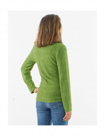 Cardigan tricot cu nasturi material pufos - Verde [2]